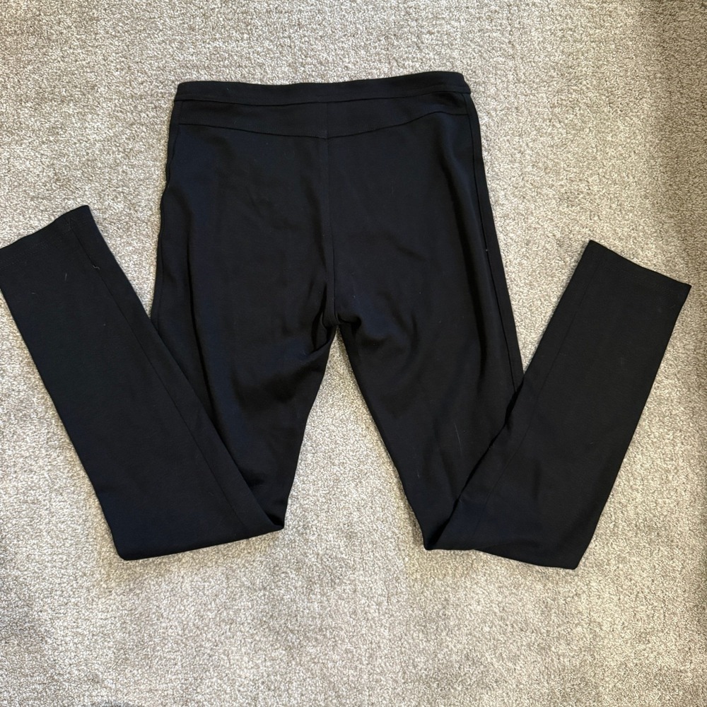 Alice + Olivia Black Ponte Legging Women's Size 4 Zip Front USA Made 90s - Picture 10 of 11